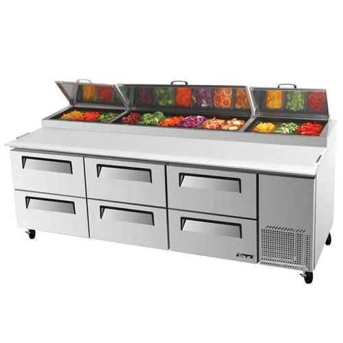 Turbo Air TPR-93SD-D6 - Pizza Prep Table 94" - Super Deluxe Series 