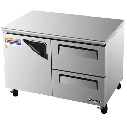 Turbo Air TUF-48SD-D2 - Undercounter Freezer 48" - Deluxe 1 Door, 2 Drawers 