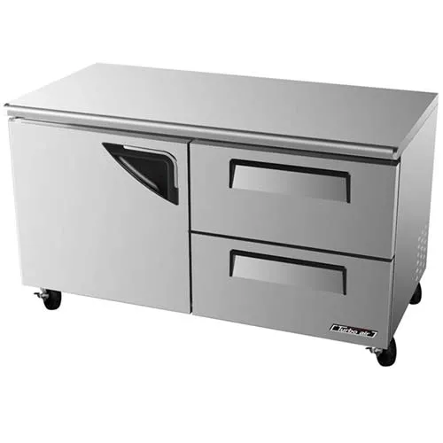 Turbo Air TUR-60SD-D2 - Undercounter Refrigerator 60.25" - Deluxe 1 Door, 2 Drawers 