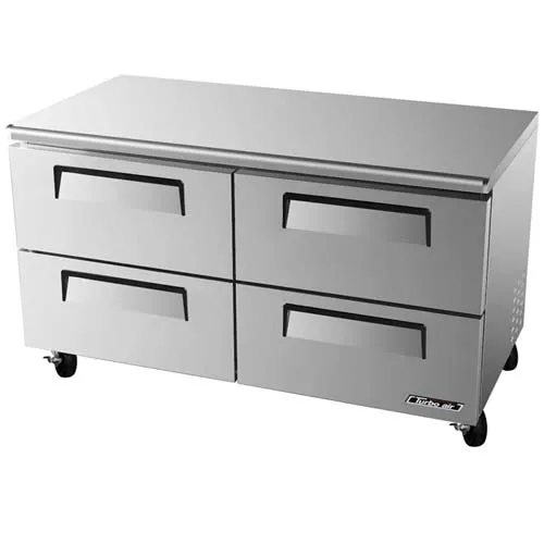 Turbo Air TUR-60SD-D4 - Undercounter Refrigerator 60.25" - Deluxe 4 Drawers 