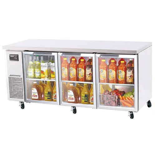 Turbo Air JUR-72G - Side Mount Undercounter Refrigerator - 3 Glass Door, 71" 