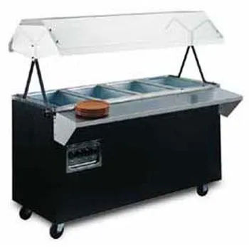 Vollrath 38712 - Portable Hot Food Buffet Table - 4 Wells, 60" W with Doors on Base 