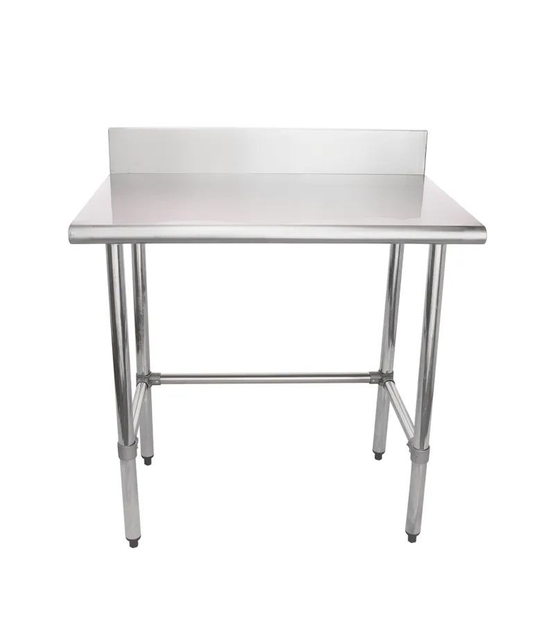 Universal B5SS2436-CB  36" X 24" Stainless Steel Prep Worktop Table w/ Stainless Steel Cross Bar & Back Splash