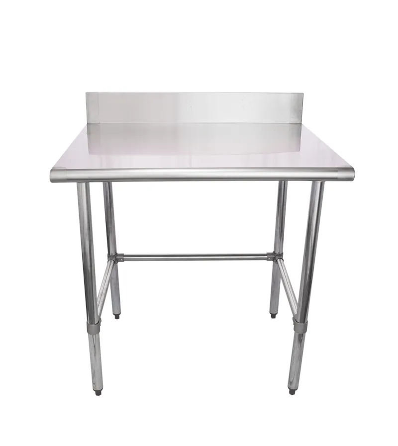 Universal B5SS3036-CB  36" X 30" Stainless Steel Prep Worktop Table w/ Stainless Steel Cross Bar & Back Splash