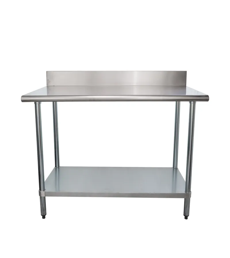 Universal B5SS3048 - 48" X 30" Stainless Steel Work Table W/ Back Splash and Stainless Steel Under Shelf