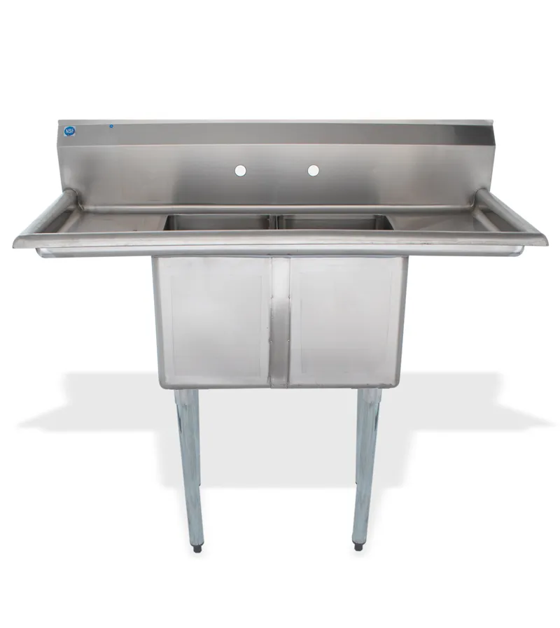 Universal LJ1216-2RL - 48" Two Compartment Sink W/ Two Drainboards