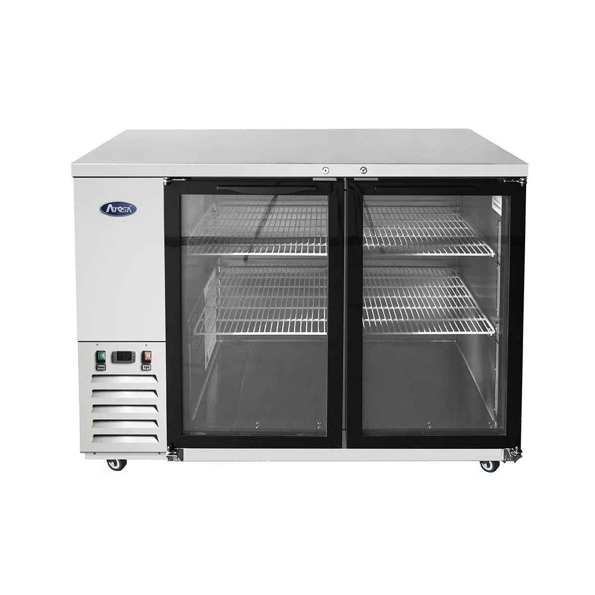 Atosa MBB48G - 48" Glass Door Back Bar Cooler - Stainless Steel