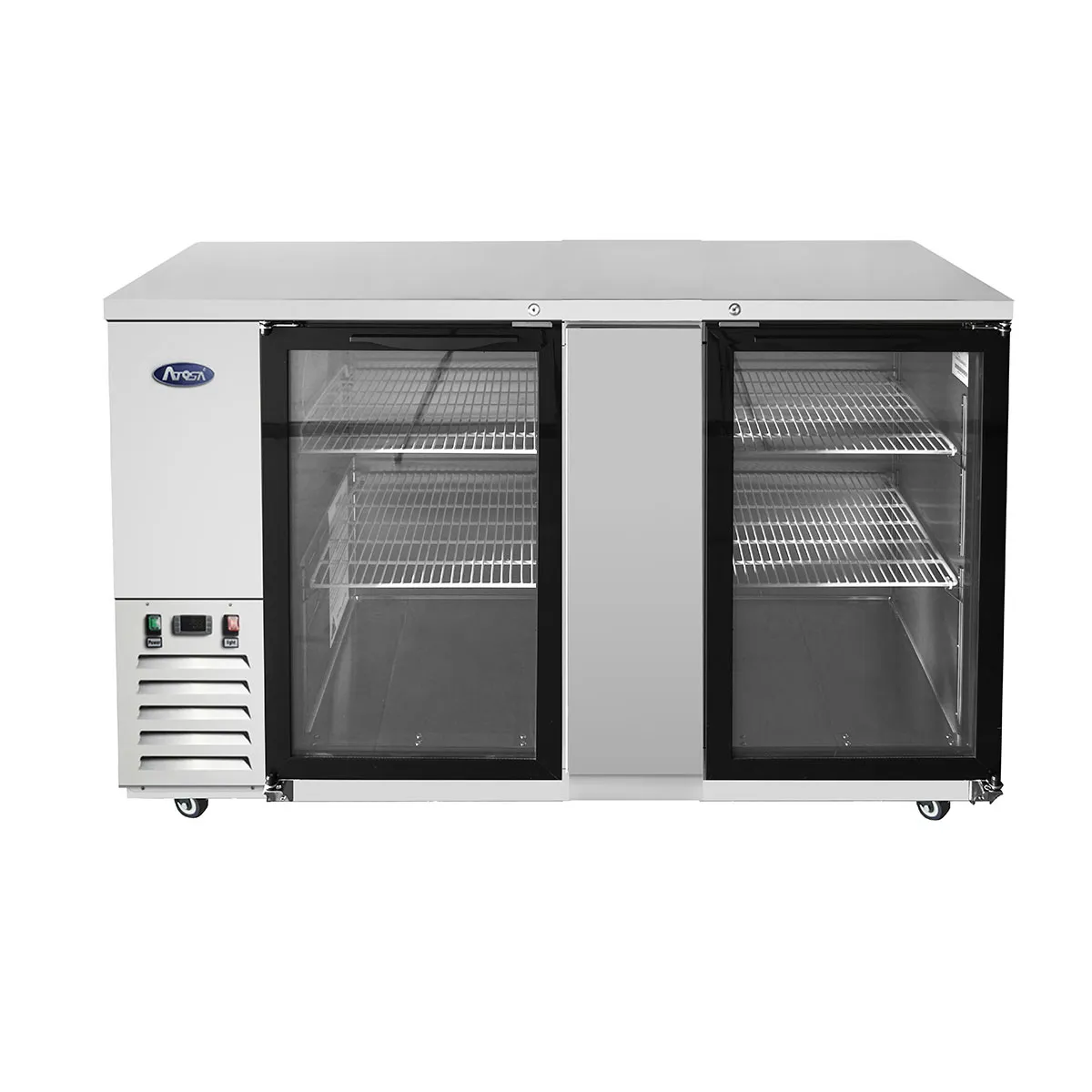 Atosa MBB69G - 69" Glass Door Back Bar Cooler - Stainless Steel