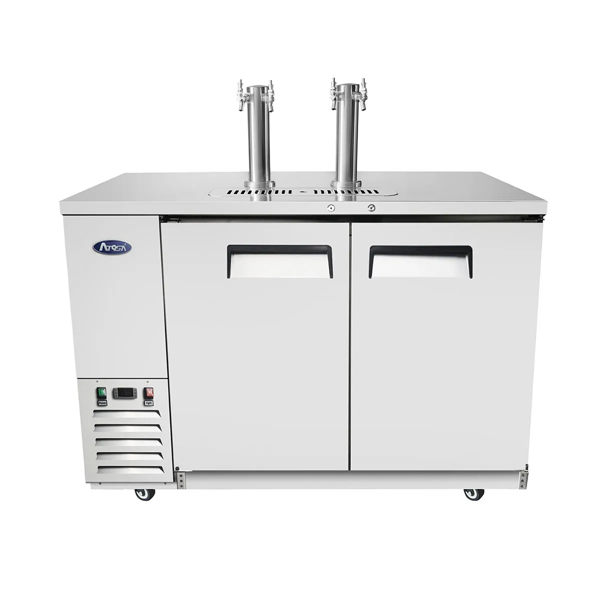 Atosa MKC58 - 58" Dual Faucet Beer Dispenser Keg Cooler - Stainless Steel