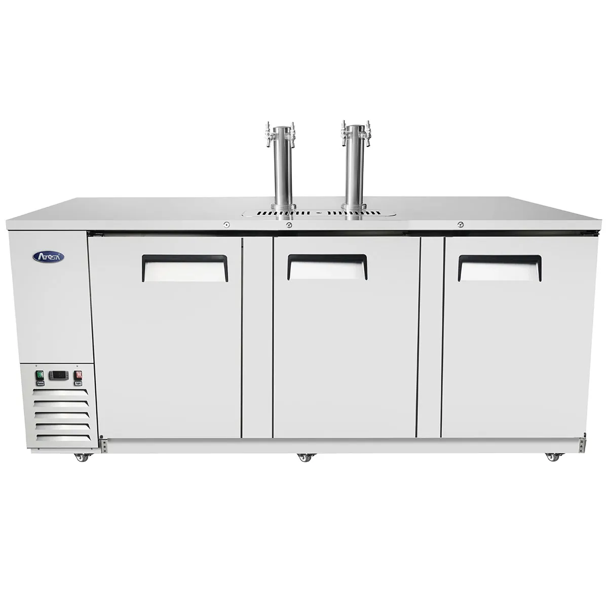 Atosa MKC90 - 90" Dual Faucet Beer Dispenser Keg Cooler - Stainless Steel