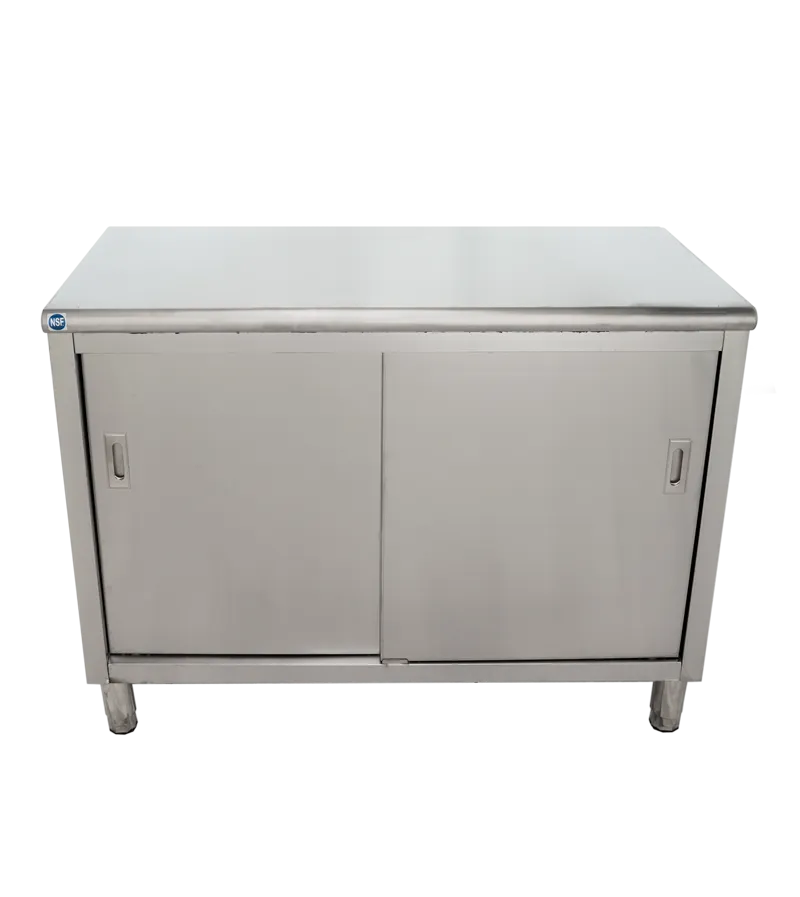 Universal ST-324-48 - 24" X 48" Stainless Steel Storage Dish Cabinet - Sliding Doors