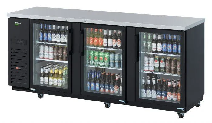 Turbo Air - TBB-4SGD-N - Back Bar Cooler - Three Swinging Glass Doors 90 3/8"