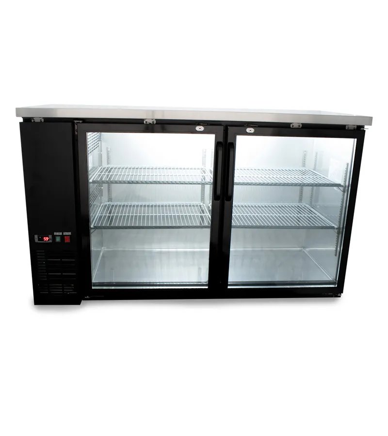 Universal 60" Glass Door Back Bar Refrigerator with LED Lights