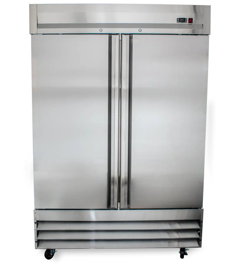 Universal USDF54 54" Two Section Solid Door Reach in Freezer - 47 Cu. Ft.