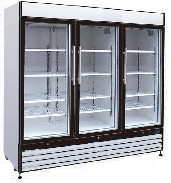 Universal GDRF81SC 81" Three Glass Door Reach In Freezer 