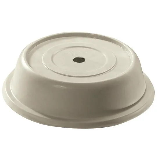 Cambro 103VS-101 - 10 3/16" Antique Parchment Colored Versa Camcover Round Plate Cover (12 per Case) 