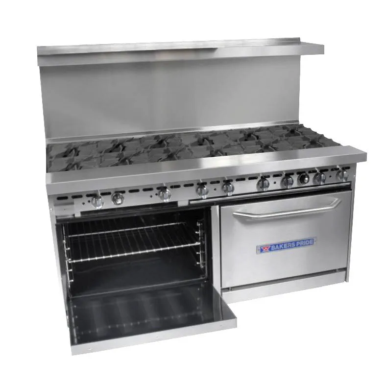 Bakers Pride 72-BP-12B-S30 - 12 Burner Gas Range - (2) 30" Standard Ovens