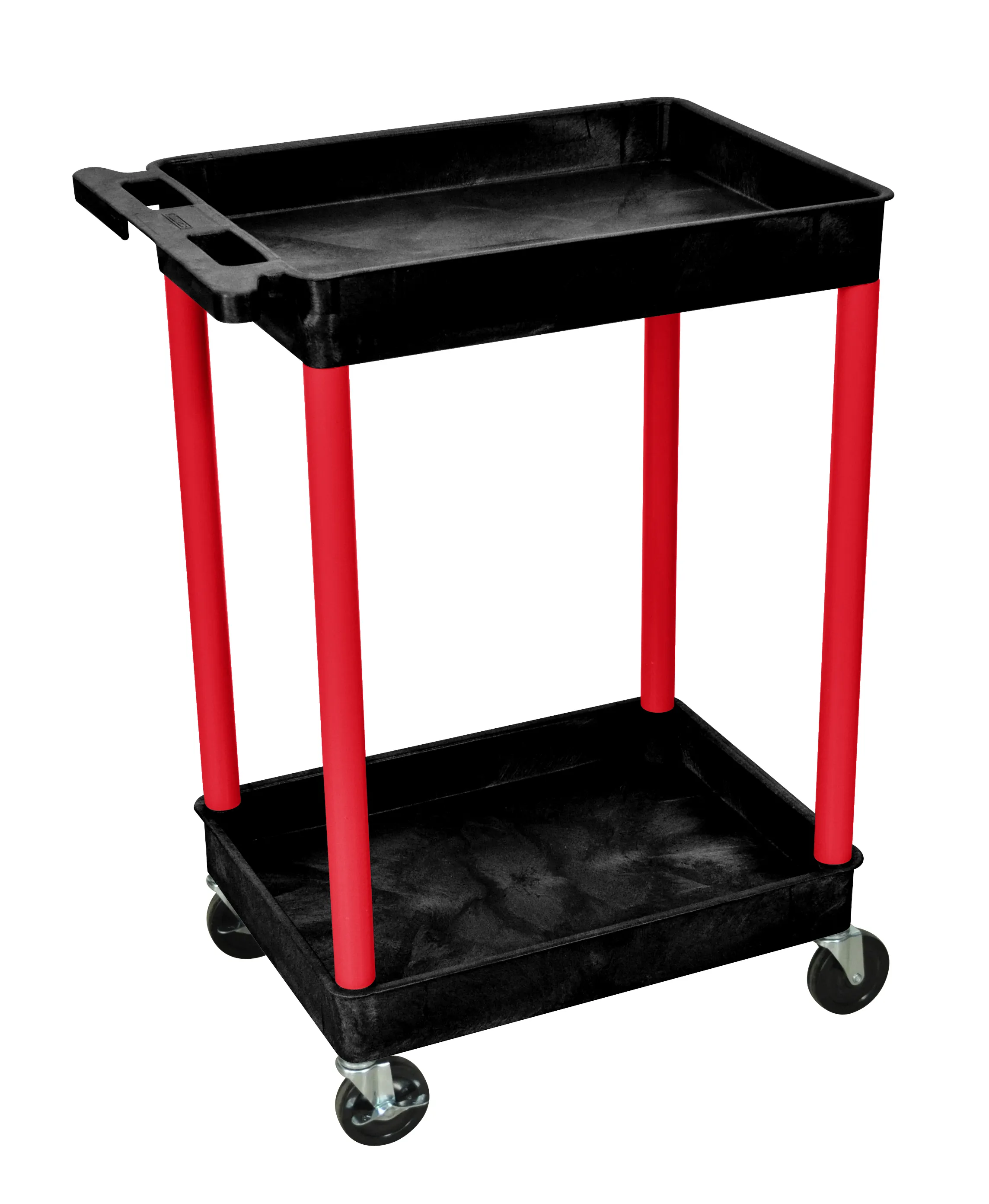 Luxor - BKSTC11RD - Plastic 2 Shelf Utility Tub Cart - Black