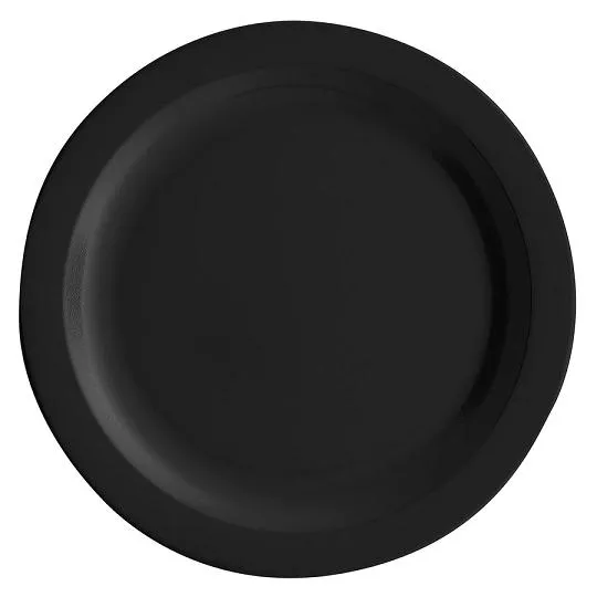 Cambro 10CWNR-110 - Black Camwear Narrow Rim Plate (48 per Case) 