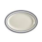 C.A.C. China BLU-13 - Blue Line Platter - (1 Dozen per Case)