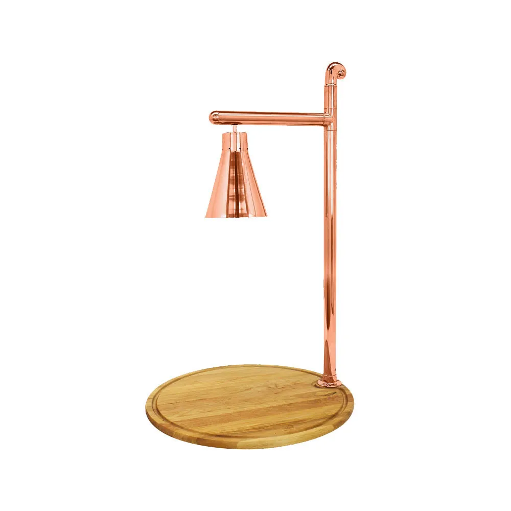 Buffet Enhancements - 010HCL-WM24RDCP - Classic 24" Carving Station - Copper Powder Coat - Round Base in Maple Wood