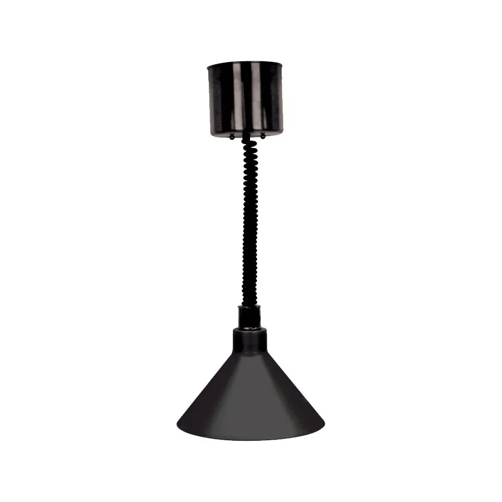 Buffet Enhancements - 010HHW-RTBL - Hanging Heat Lamp - Wide 14" Shade Retractable w/ Black Powder Coat Finish