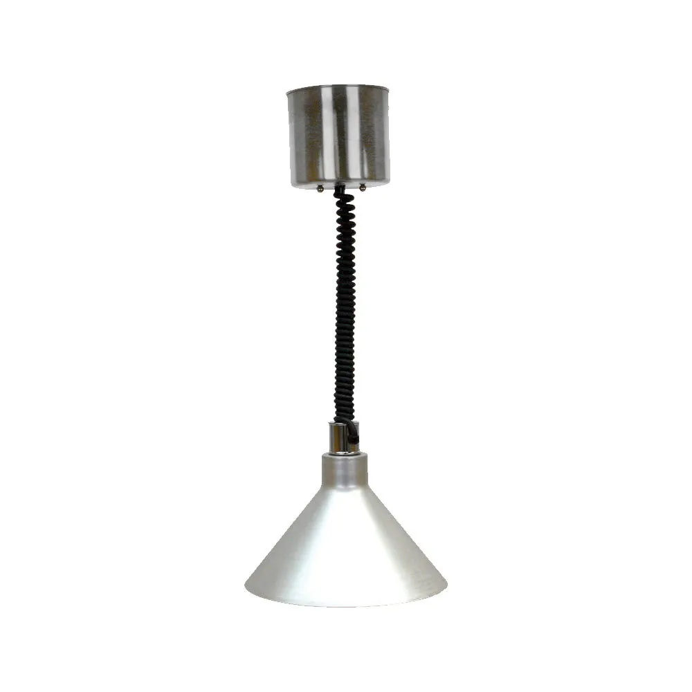 Buffet Enhancements - 010HHW-RTSS - Hanging Heat Lamp - Wide 14" Shade Retractable w/ Stainless Steel Finish