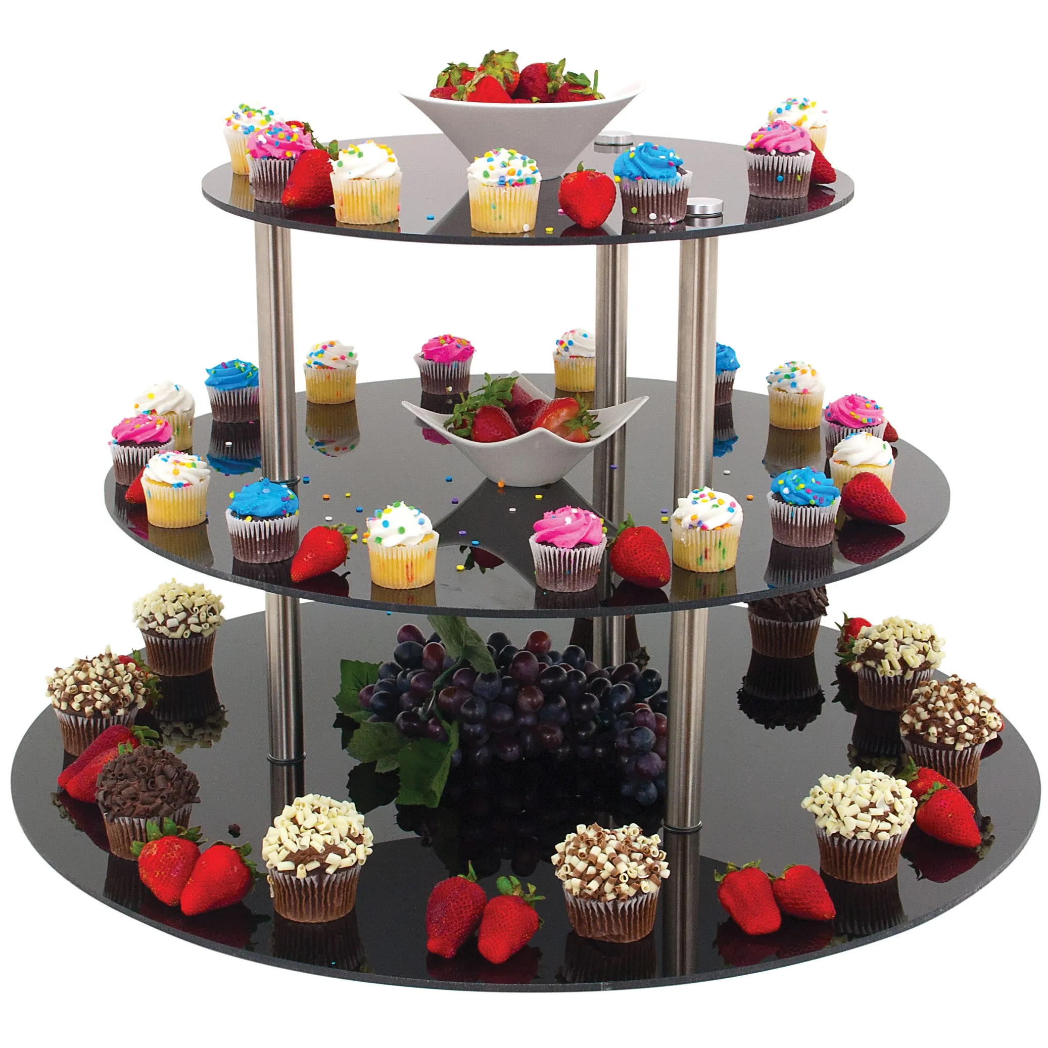 Buffet Enhancements - 010RR30CL - 30" Round Triple Tier Riser - Clear