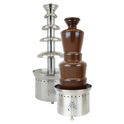 Buffet Enhancements - 1BACF40 - 40" Stainless Steel 4 Tier Commercial Chocolate Fountain