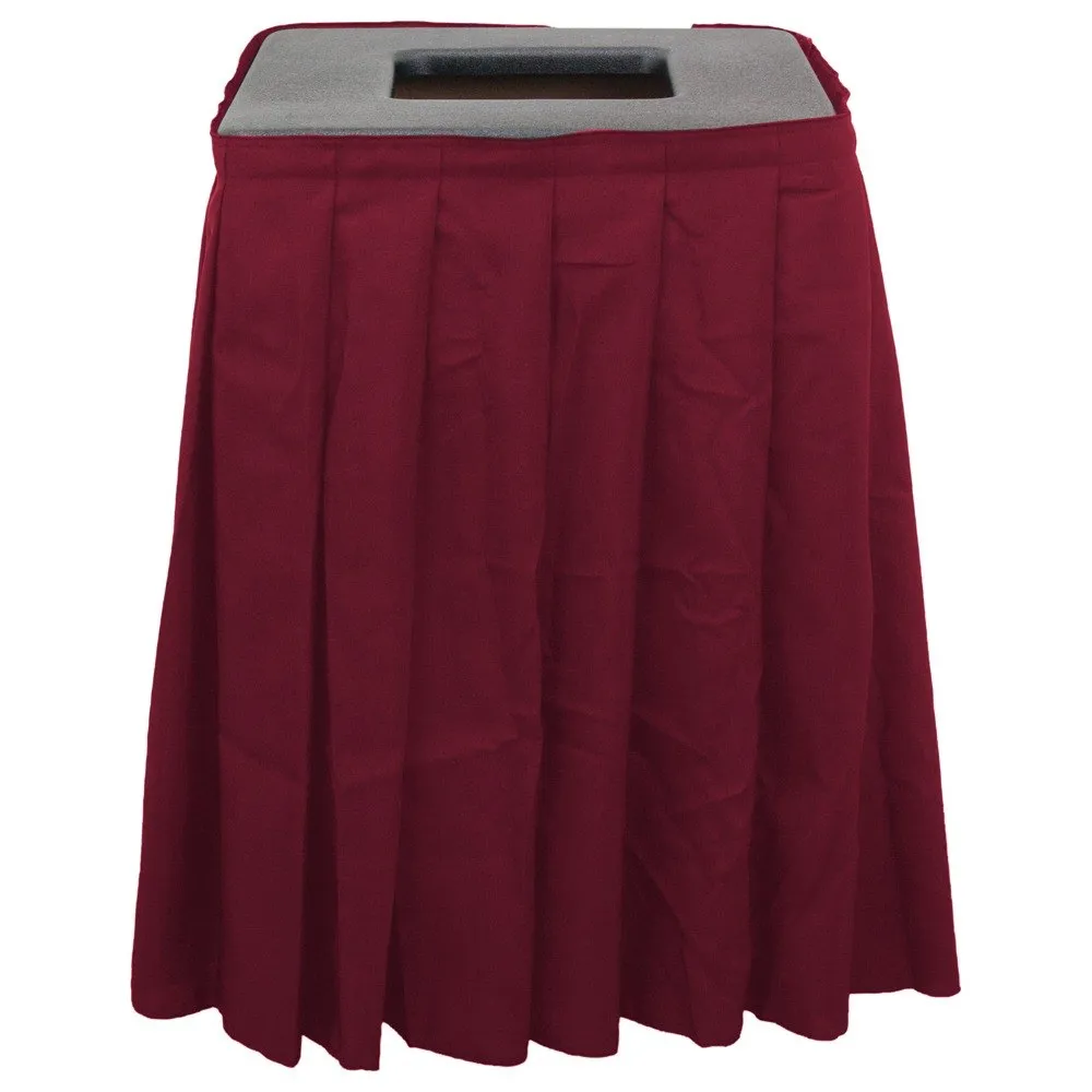 Buffet Enhancements 1BCTV20SET - Black Square Topper with Burgundy Skirting for 20 Gallon Trash Cans