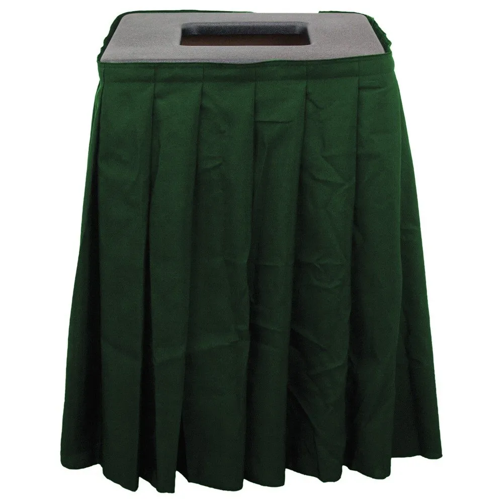 Buffet Enhancements1BCTV20SET - Black Square Topper with Forest Green Skirting for 20 Gallon Trash Cans