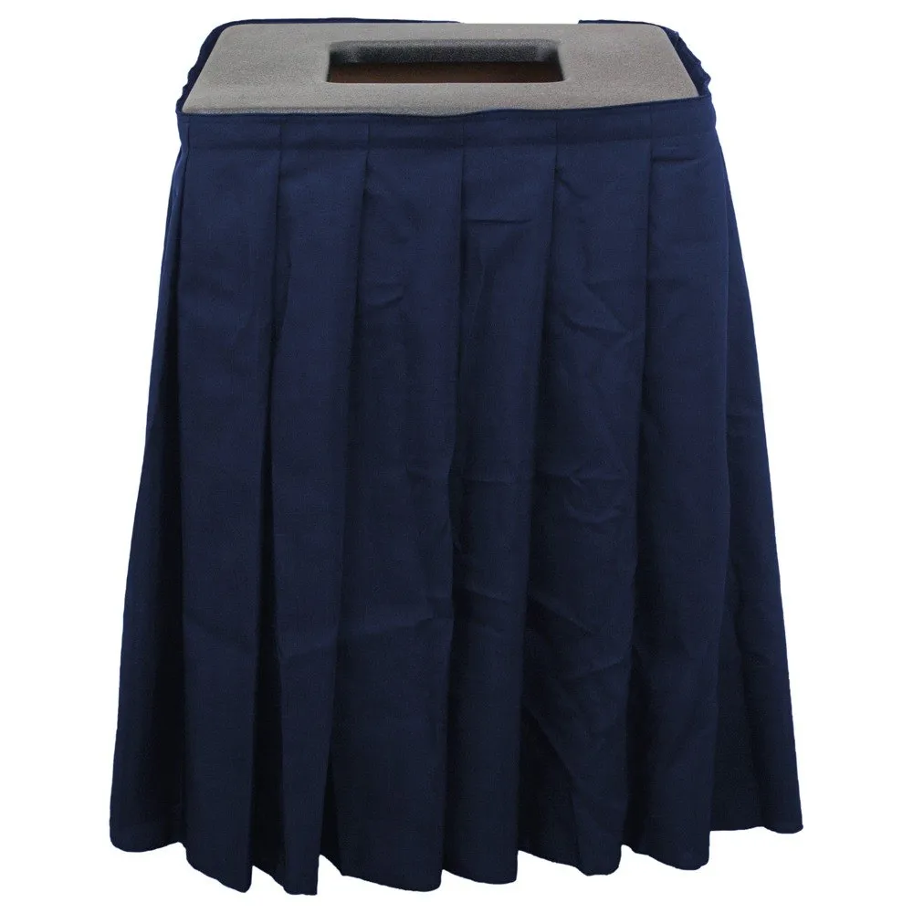 Universal 1561BCTV20NB - Buffet Enhancements 1BCTV20SET Black Square Topper with Navy Skirting for 20 Gallon Trash Cans