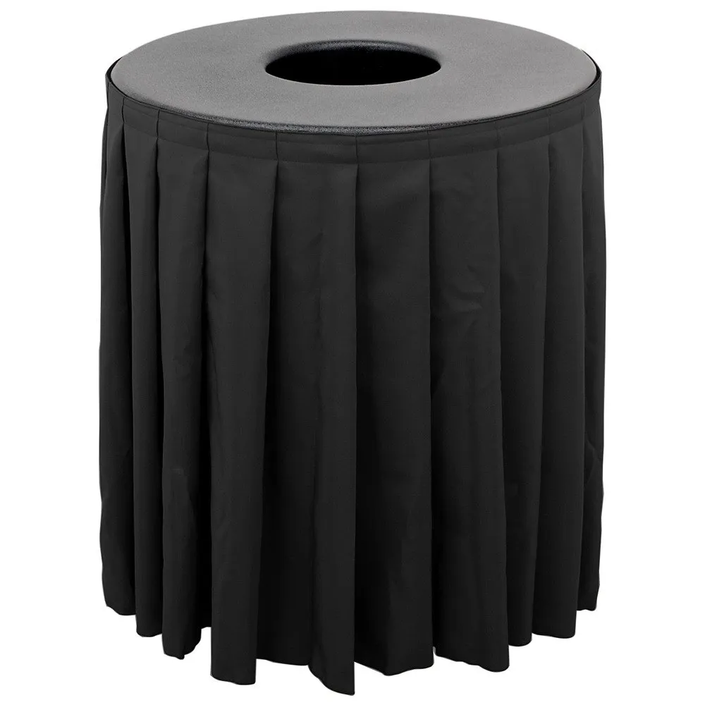 Buffet Enhancements 1BCTV32SET - Black Round Topper with Black Skirting for 32 Gallon Trash Cans