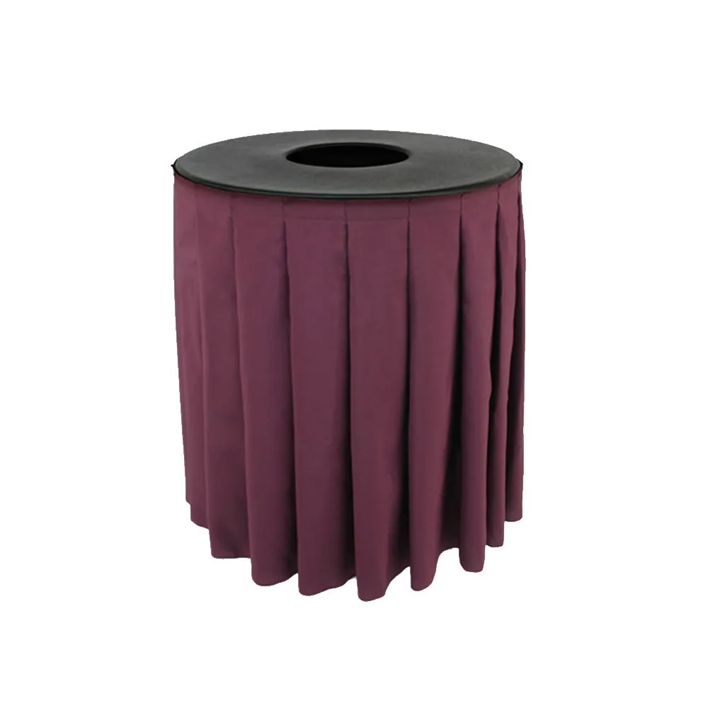 Buffet Enhancements 1BCTV44SET -  Black Round Topper with White Skirting for 44 Gallon Trash Cans