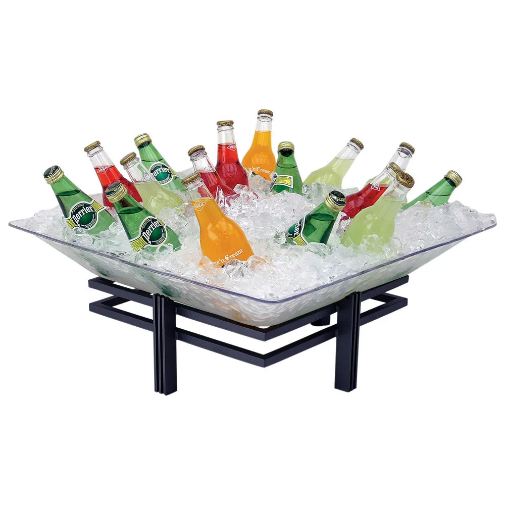 Buffet Enhancements - 1BLRE22SETBK - Small Iron Ice Display - Wrought Iron Base w/ Acrylic Tray - Texture