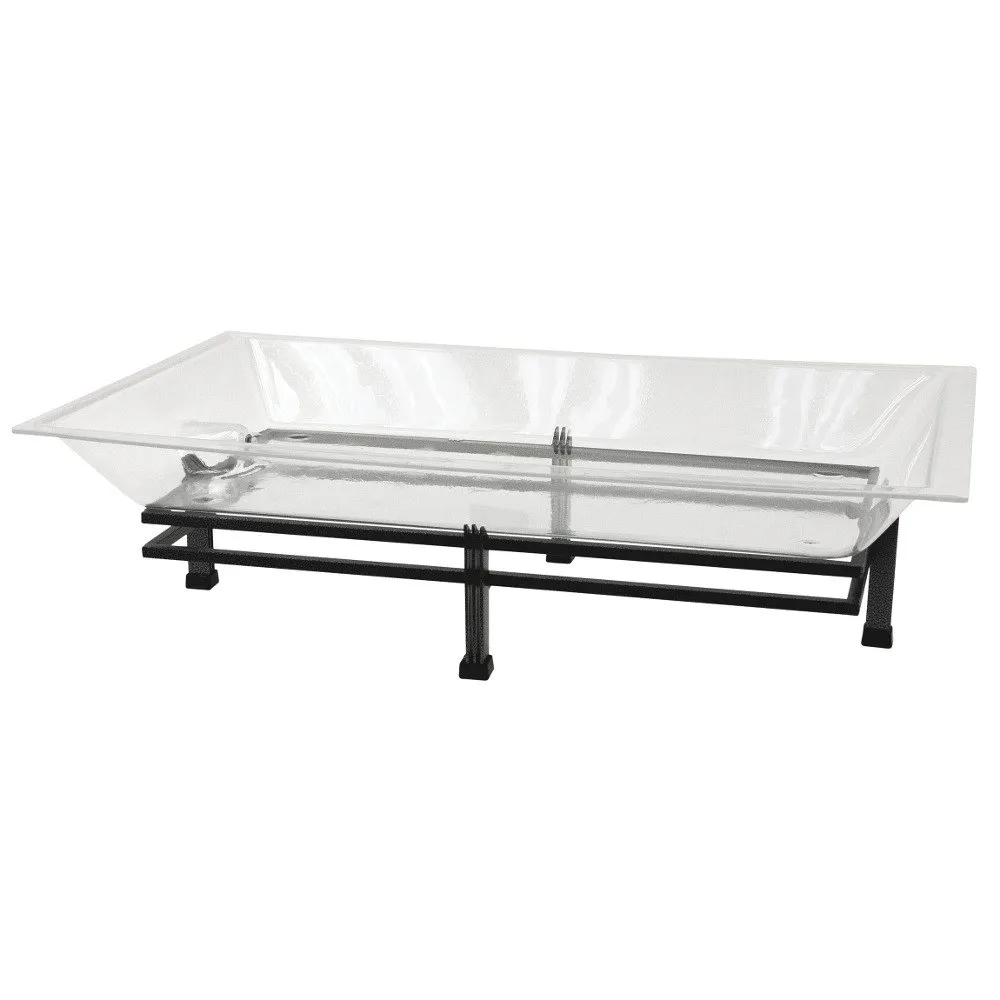 Buffet Enhancements - 1BLRE35SETBK - Medium Iron Ice Display - Wrought Iron Base w/ Acrylic Tray - Black