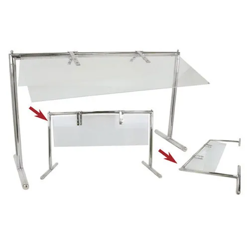 Buffet Enhancements - 1BSGF50SS - 50" Portable Folding Sneeze Guard - Stainless Steel