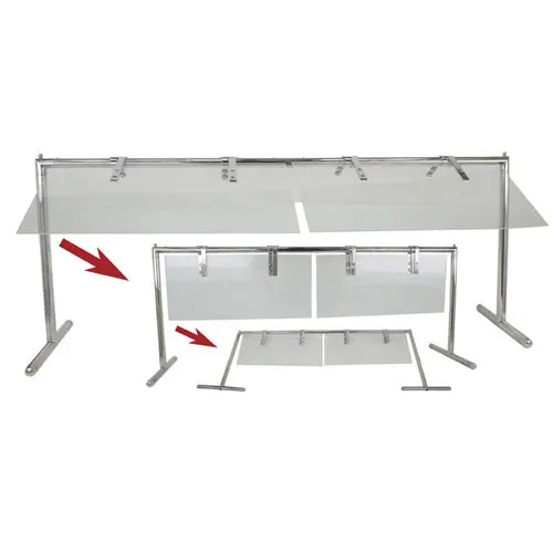 Buffet Enhancements - 1BSGF75SS - 75" Portable Folding Sneeze Guard - Stainless Steel