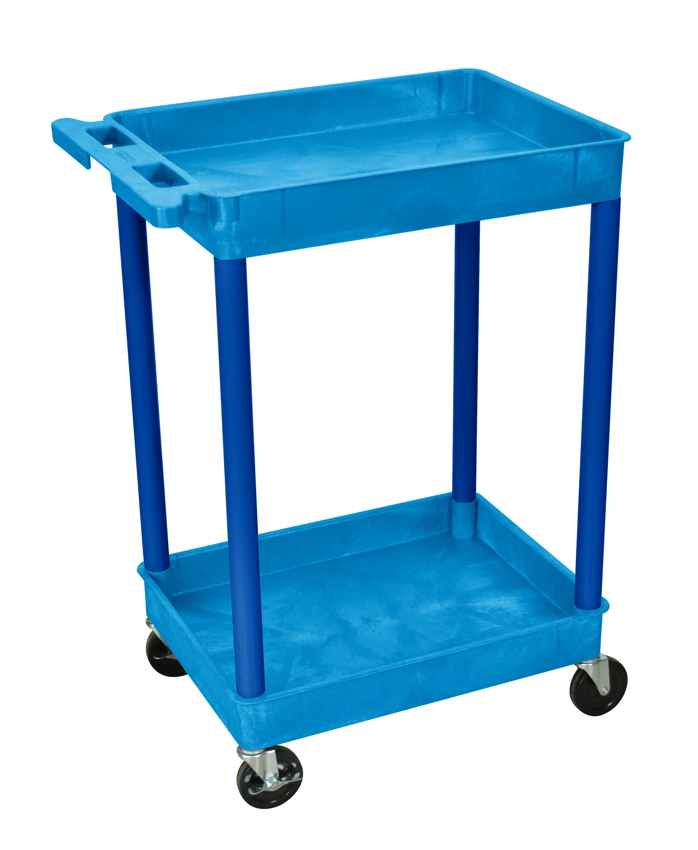 Luxor - STC11BU - Plastic 2 Shelf Utility Tub Cart - Blue