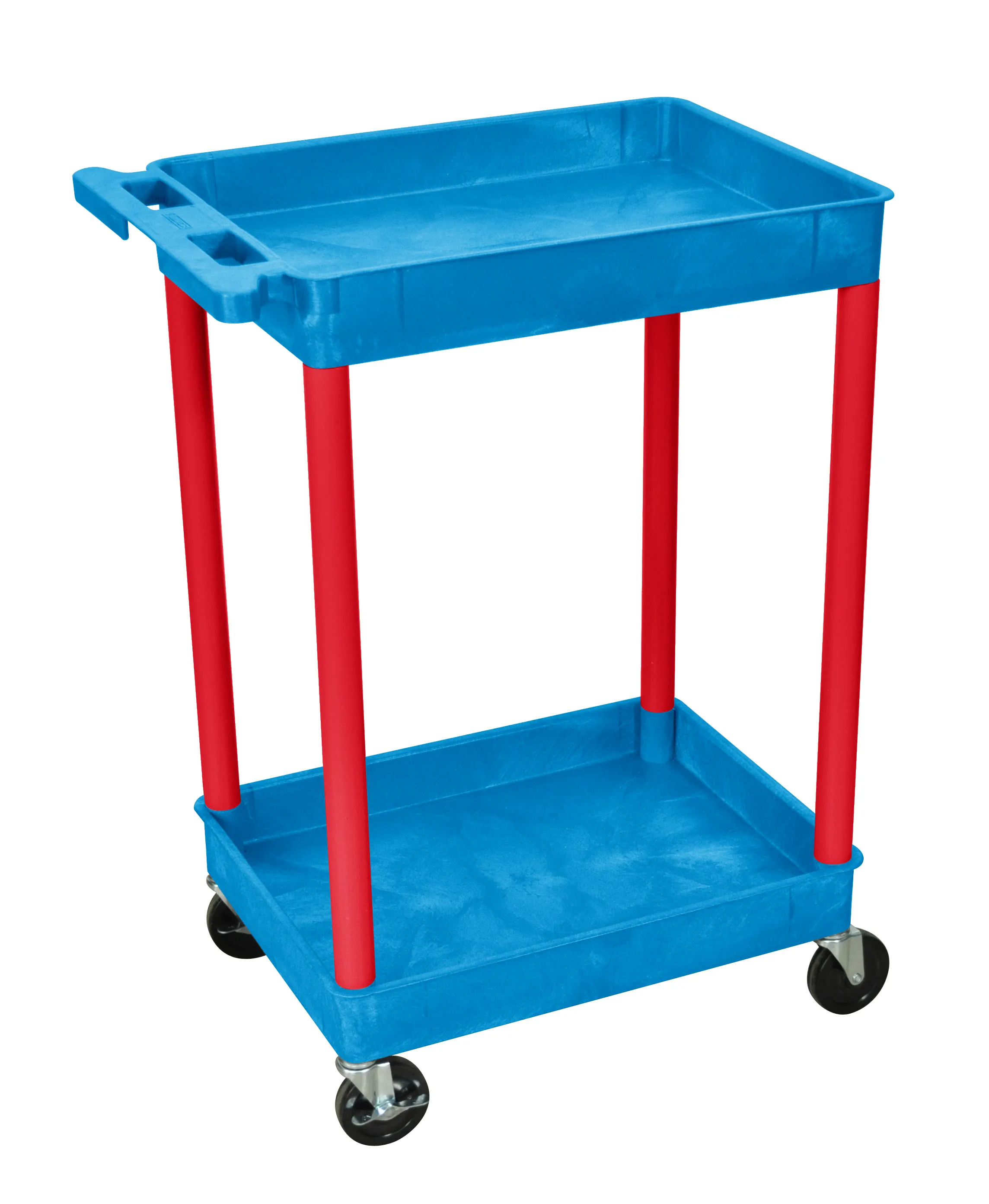 Luxor - BUSTC11RD - Plastic 2 Shelf Utility Tub Cart - Blue