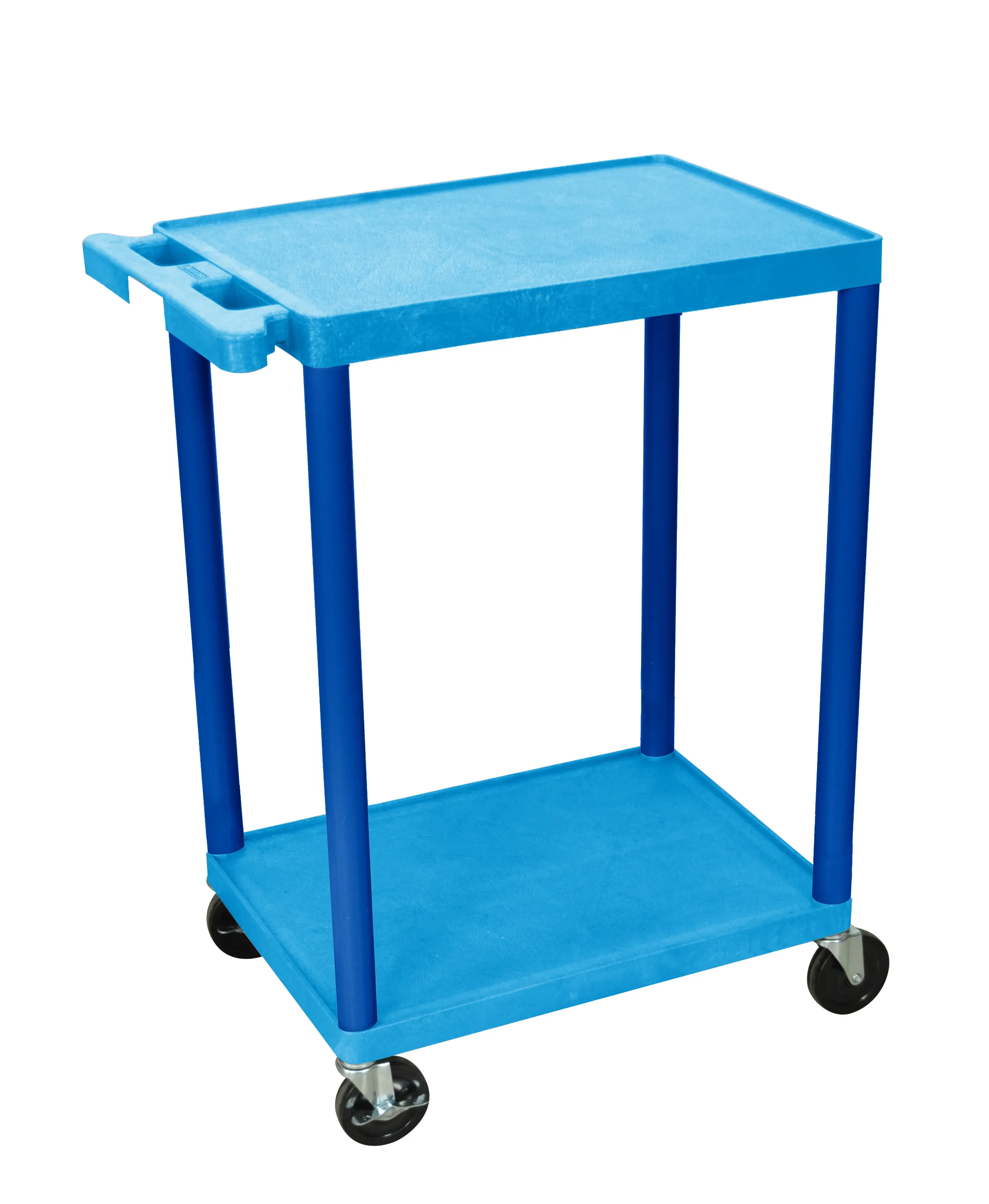 Luxor STC22BU - Plastic 2 Shelf Utility Tub Cart - Blue