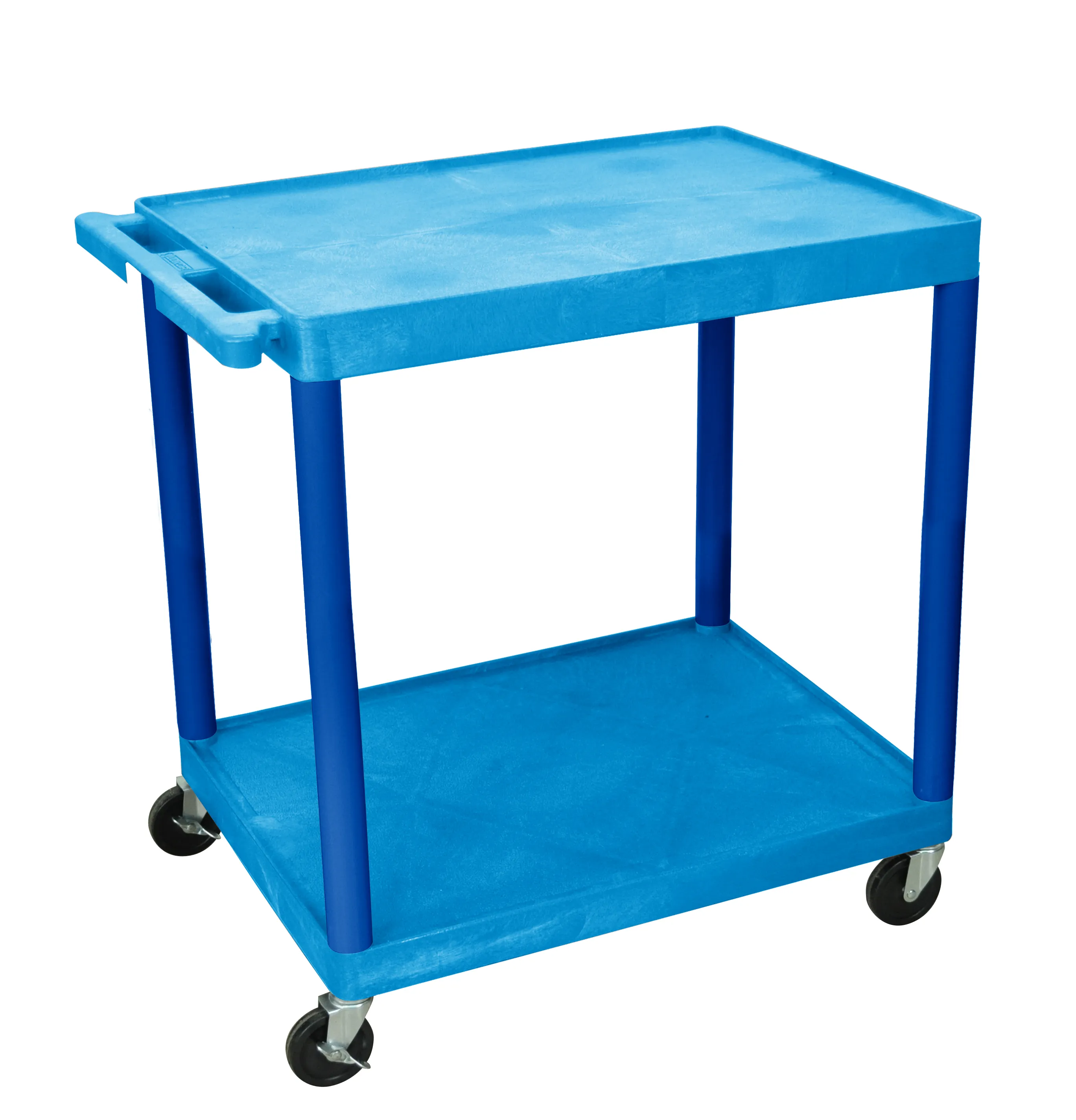 Luxor - TC22BU - Plastic 2 Shelf Utility Tub Cart - Blue