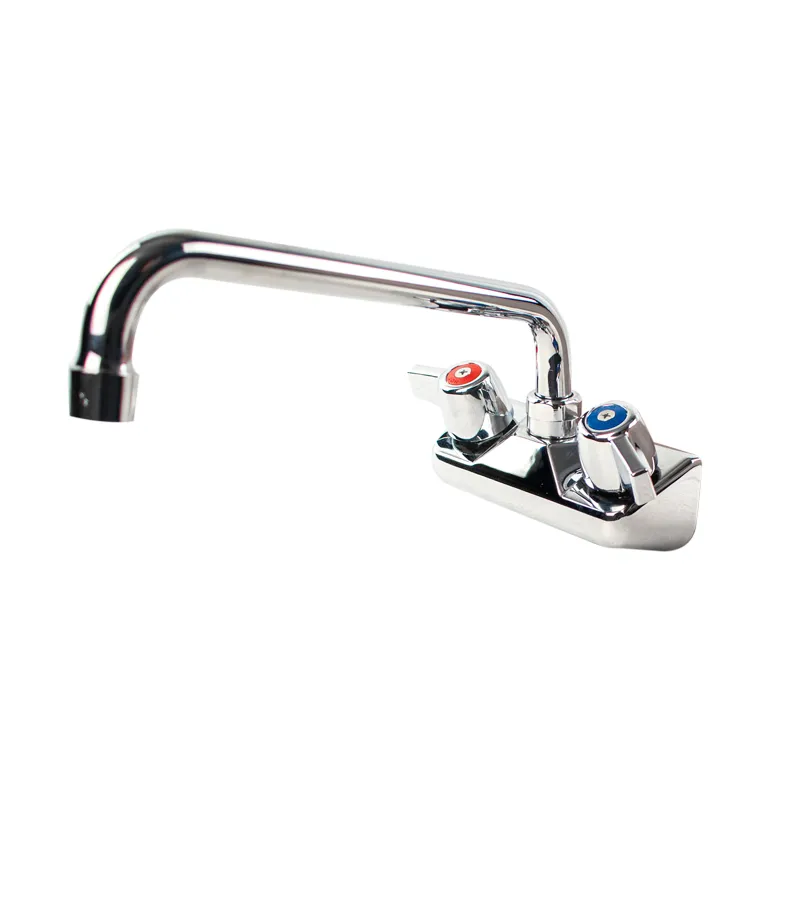 Universal 12” Wall Mount Bar Sink Faucet, 4” Centers