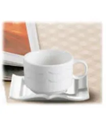 C.A.C. China GBK-1-S Goldbook Book-Shaped Stacking Tea Cup 8" - (3 Dozen per Case)