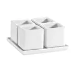 C.A.C. China DT-SQ4 - Gourmet Collection Tray and Bowl Set 5" - (10 Sets Per Case)