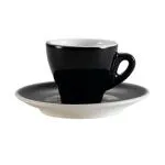 C.A.C. China E-3-BLK - Venice Demitasse Cup and Saucer Set 4-7/8" - (48 Sets Per Case)