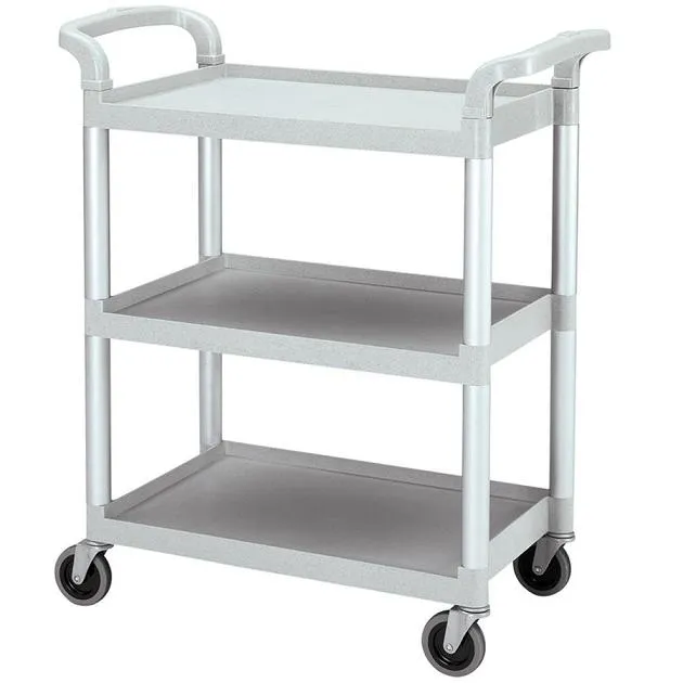 Cambro BC331KDL12-480 - Unassembled Speckled Gray Three Shelf Utility Cart (12 per Case) 