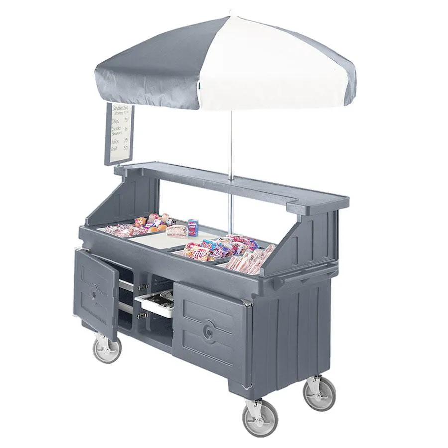 Cambro CVC724-191 - Camcruiser Granite Gray Vending Cart w/ Umbrella 