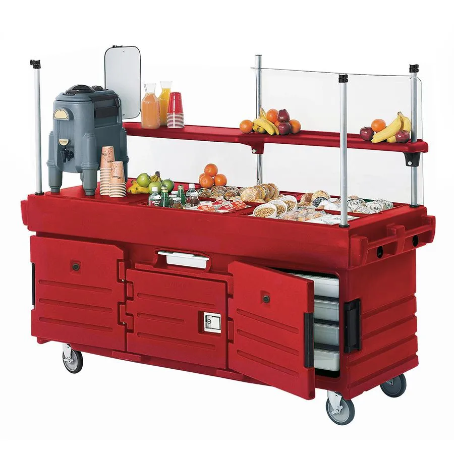 Cambro KVC854-158 - CamKiosk Hot Red Vending Cart w/ Pan Wells 