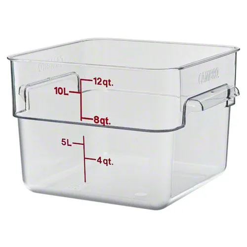 Cambro 12SFSCW-135 - 12 qt Polycarbonate Food Storage Container - Camwear CamSquare (6 per Case) 